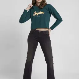 Spykar Blue Cotton Boxy Fit Printed Sweatshirt image 4