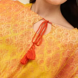 The Kaftan Company Yellow Regular Fit Printed Night Dress image 4