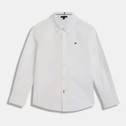 Tommy Hilfiger Kids Optic White Regular Fit Shirt-image-87