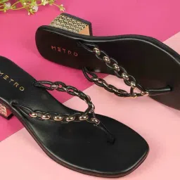 Metro Women's Black Casual Sandals-image-72