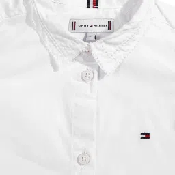 Tommy Hilfiger Kids White Regular Fit Shirt image 4