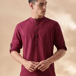Anouk Mandarin Collar Cotton Straight Kurta-picture-34
