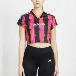 adidas Black Printed Sports Cropped T-Shirt-picture-41