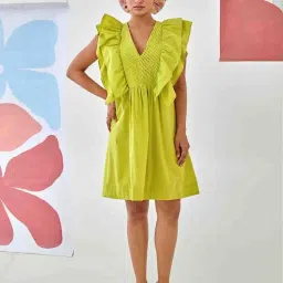 Moontara Lemon Cotton Comfortable Short Dress image 4