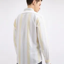 Pepe Jeans Yellow Cotton Regular Fit Striped Shirt image 2