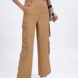 glitchez Women Baggy Fit Cargo Trousers-image-12