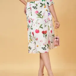 Honey by Pantaloons White Printed A-Line Skirt image 4