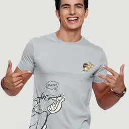 The Souled Store Grey Regular Fit Printed T-Shirts-image-40