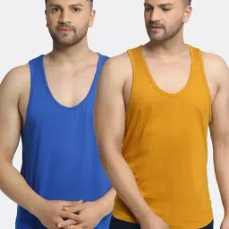 Friskers Multi Cotton Slim Fit Vest - Pack of 2-picture-21