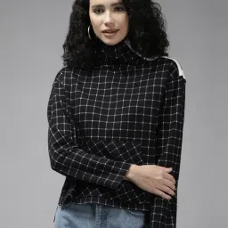 Cayman Black Cotton Chequered Pull Over-picture-17