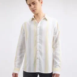 Pepe Jeans Yellow Cotton Regular Fit Striped Shirt-picture-31