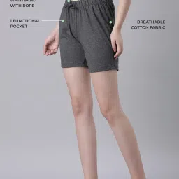 TWIN BIRDS Grey Plain Night Shorts image 4