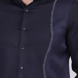 PIER 7 Men Classic Slim Fit Solid Spread Collar Cotton Casual Shirt image 2