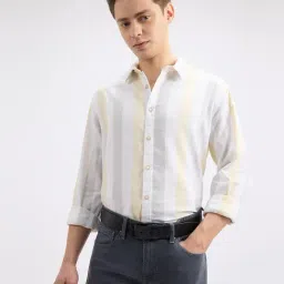 Pepe Jeans Yellow Cotton Regular Fit Striped Shirt image 4