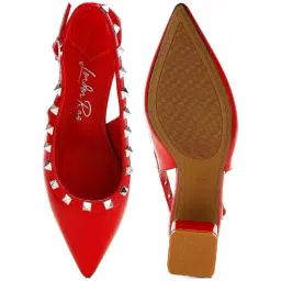 London Rag Women's Red Back Strap Sandals image 4