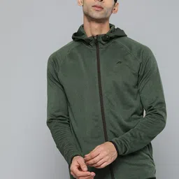 Alcis Men Olive Green Hooded Sporty Jacket-image-20
