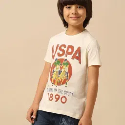 U.S. Polo Assn. Boys White Cotton Printed T-Shirt-picture-35