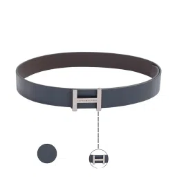 TOMMY HILFIGER Louisiana Navy & Brown Leather Reversible Belt For Men image 4