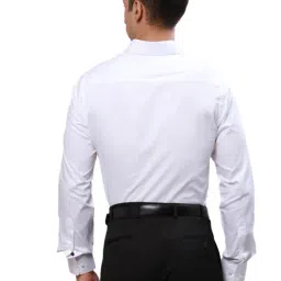 Raymond White Pure Cotton Slim Fit Self Pattern Shirt image 2