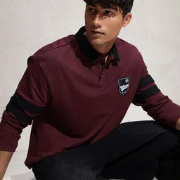 WROGN Drop-Shoulder Sleeves Pure Cotton Polo Collar Oversized T-shirt-picture-11