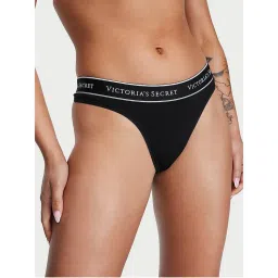 victoria's secret intimates Victoria's Secret Cotton Logo Cotton Thong Panty Grey-picture-40