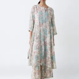 Zuba by Westside Off-White Floral Printed A-Line Kurta-image-83