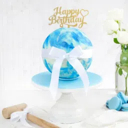 Blue Chocolate Pinata Ball Cake for Birthday (750 Grams)-picture-26