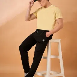 Club York Black Cotton Blend Regular Fit Solid Trackpants image 4