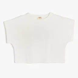 Koton Girls Extended Sleeves Raw Edge T-shirt-image-9