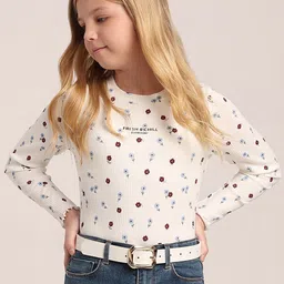 Vero Moda Girls Floral Printed Cotton T-shirt image 4