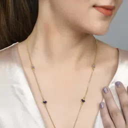 Voylla Valentine's Day Collection Deep Red Enamel Heart Pendant Set image 2