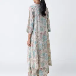 Zuba by Westside Off-White Floral Printed A-Line Kurta image 2