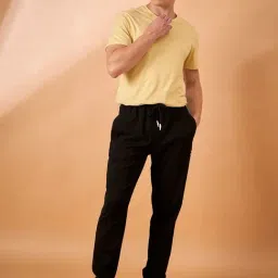 Club York Black Cotton Blend Regular Fit Solid Trackpants image 5