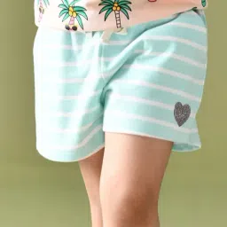 Anthrilo Kids Blue & White Cotton Striped Shorts image 3