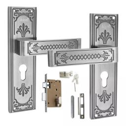 Atom 20.3 cm (8 inch) Zinc Matte Finish Silver Door Lock Set, NEXON_C.Y-B/S.O.S.K-picture-39