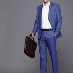 Raymond Checked Single Breasted Slim Fit 2 Piece Formal Suits-picture-17