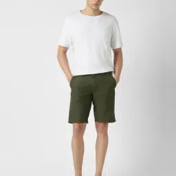 Van Heusen Green Cotton Regular Fit Shorts image 5