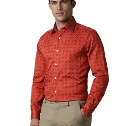 Louis Philippe Red Cotton Regular fit Floral Shirts-picture-39