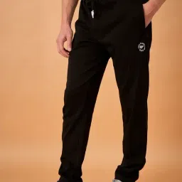 Club York Black Cotton Blend Regular Fit Solid Trackpants image 3