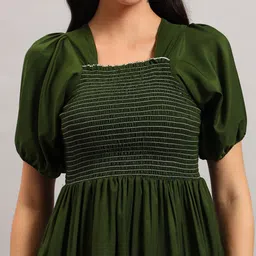 Femvy Square Neck Anarkali Puff Sleeves Flared Kurta image 4