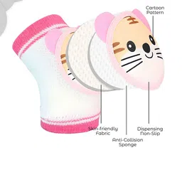 BAESD Kids Cute Cub Face-Patterned Breathable Fabric Kneepads image 2