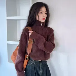 StyleCast Women Solid Mock Collar Half Zipper Pullover-picture-15