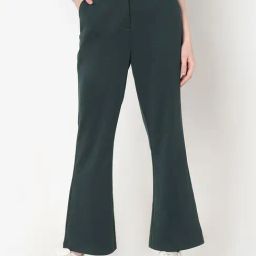 Vero Moda Dark Green Bootcut High Rise Pants-picture-4