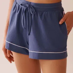 La Vie En Rose Blue Cotton Regular Fit Shorts-picture-17