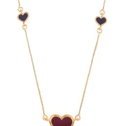 Voylla Valentine's Day Collection Deep Red Enamel Heart Pendant Set image 4