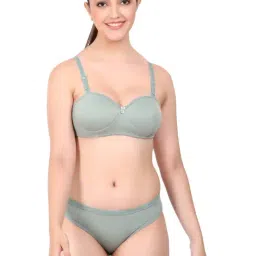 AROUSY Pink & Black Cotton Bra Panty Set - Pack Of 3 image 2