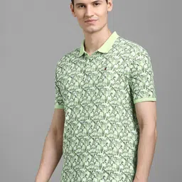 Louis Philippe Jeans Printed Polo Collar Pure Cotton Slim Fit T-shirt image 4