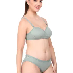 AROUSY Pink & Black Cotton Bra Panty Set - Pack Of 3 image 3