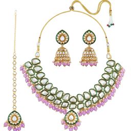 Zaveri Pearls Stone-Studded & Beaded Jewellery Set-picture-21