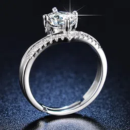 Designs & You Silver-Plated American Diamond Studded Adjustable Finger Ring-picture-29